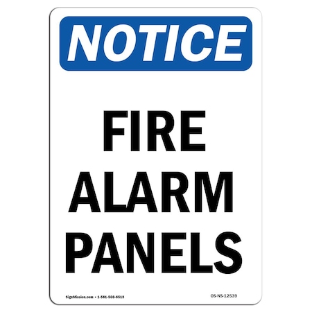 OSHA Notice Sign, Fire Alarm Panels, 24in X 18in Aluminum